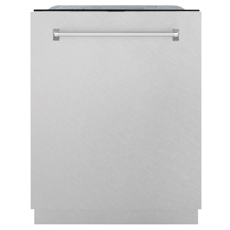 ZLINE 24 in. Panel-Included Monument Series 3rd Rack Top Touch Control Dishwasher with Fingerprint Resistant Stainless Steel Door, 45dBa (DWMT-SN-24)