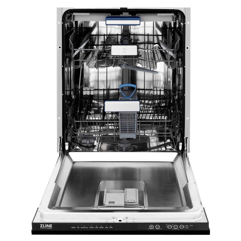 ZLINE 24" Tallac Series 3rd Rack Dishwasher with Matte Black Panel and Traditional Handle, 51dBa (DWV-BLM-24)