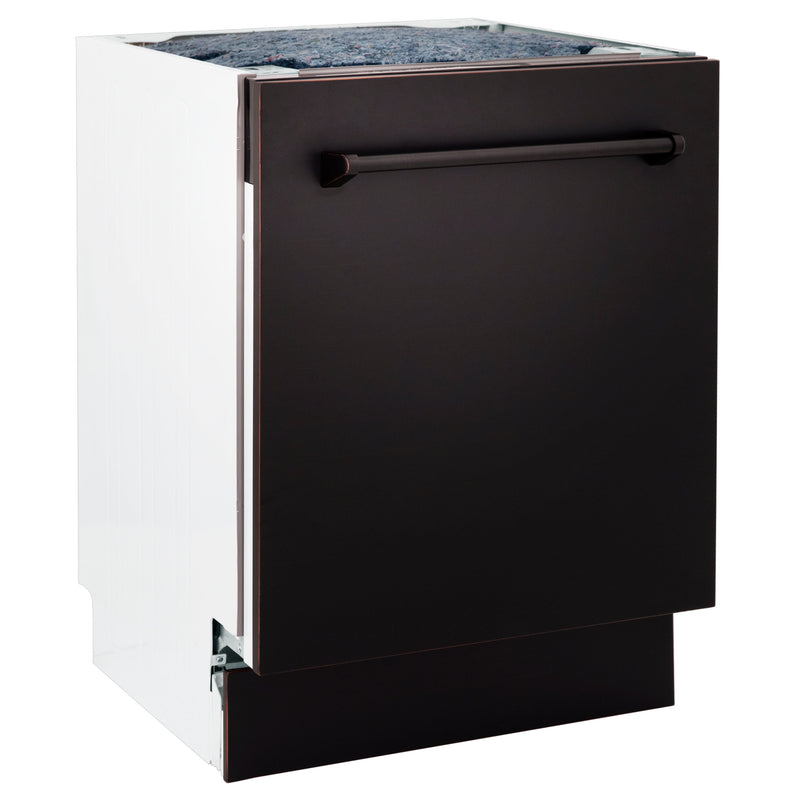 ZLINE 24" Tallac Series 3rd Rack Dishwasher with Oil-Rubbed Bronze Panel and Traditional Handle, 51dBa (DWV-ORB-24)