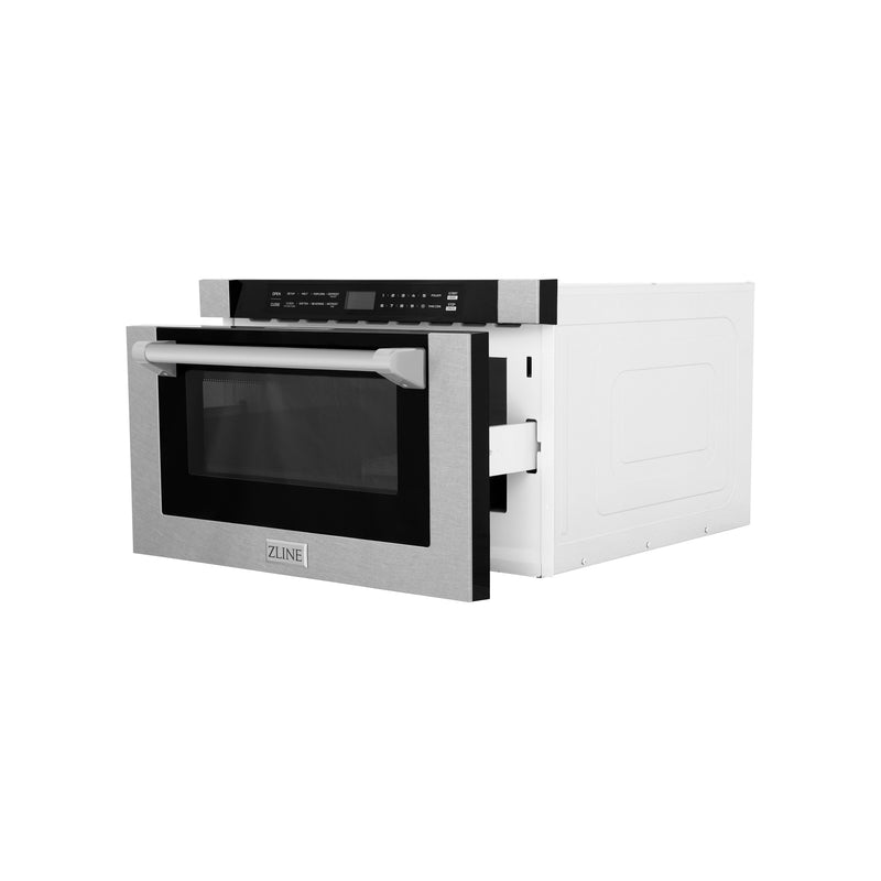 ZLINE 24 in. 1.2 cu. ft. Built-in Microwave Drawer with a Traditional Handle in Fingerprint Resistant Stainless Steel (MWD-1-SS-H)