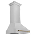 30 in. ZLINE Autograph Edition Fingerprint Resistant Stainless Steel Range Hood with Fingerprint Resistant Stainless Steel Shell and Handle (8654SNZ-30)