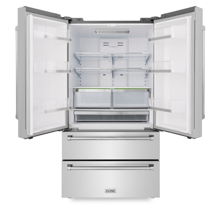 ZLINE 36 in. 22.5 cu. ft Built-in French Door Refrigerator with Ice Maker in Fingerprint Resistant Stainless Steel (RFM-36)