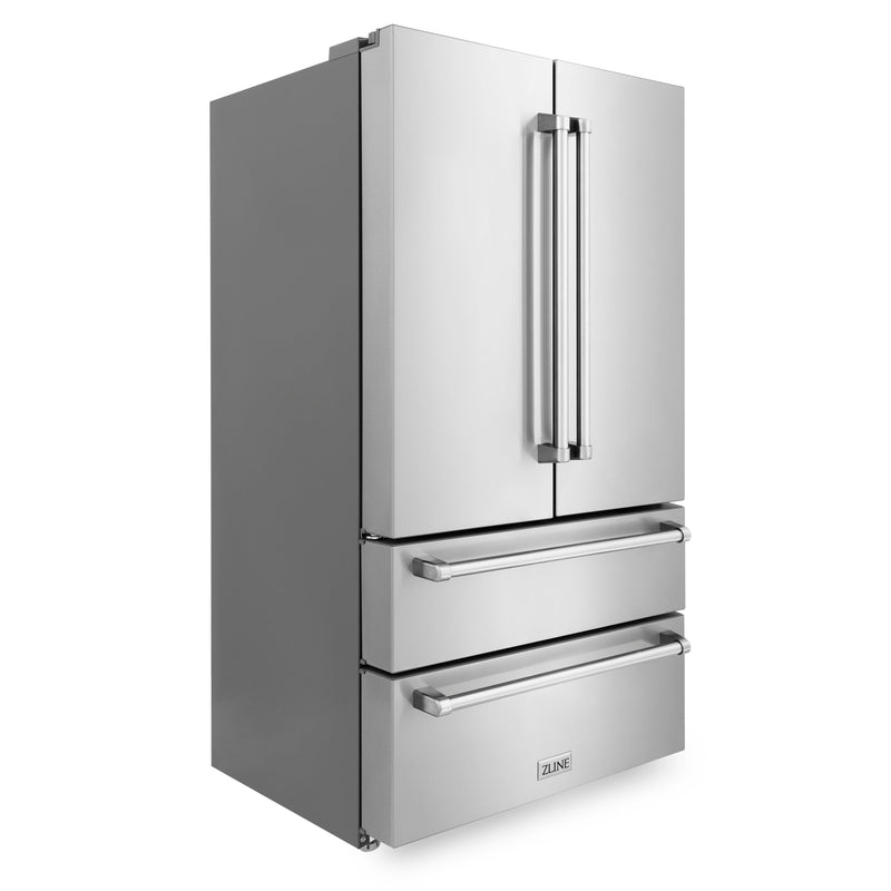 ZLINE 36 in. Freestanding French Door Refrigerator with Ice Maker in Fingerprint Resistant Stainless Steel (RFM-36)