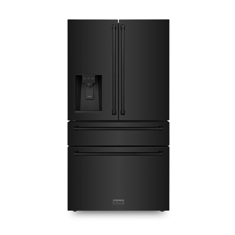 ZLINE 36 in. 21.6 cu. ft Freestanding French Door Fingerprint Resistant Refrigerator with External Water and Ice Dispenser with Filter (RFM-W-WF-36-BS)