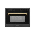 ZLINE Autograph Edition 24" 1.6 cu ft. Built-in Convection Microwave Oven in Black Stainless Steel with  Accents (MWOZ-24-BS)
