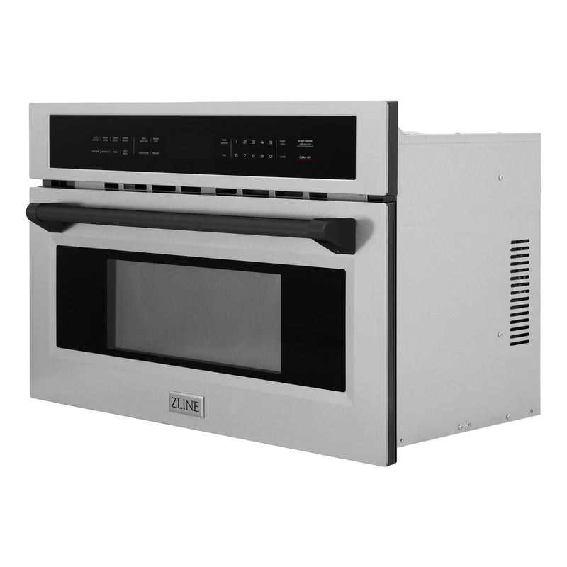 ZLINE Autograph Edition 30” 1.6 cu ft. Built-in Convection Microwave Oven in Stainless Steel with Accents (MWOZ-30)