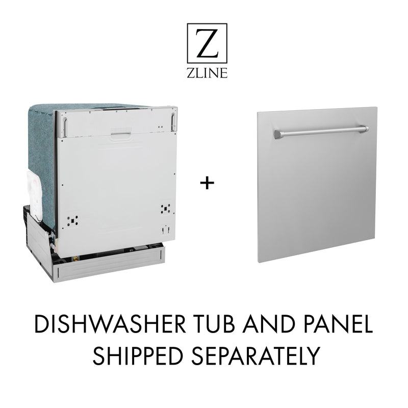 ZLINE 18 in. Compact Top Control Dishwasher with Stainless Steel Panel and Traditional Handle, 52dBa (DW-304-H-18)