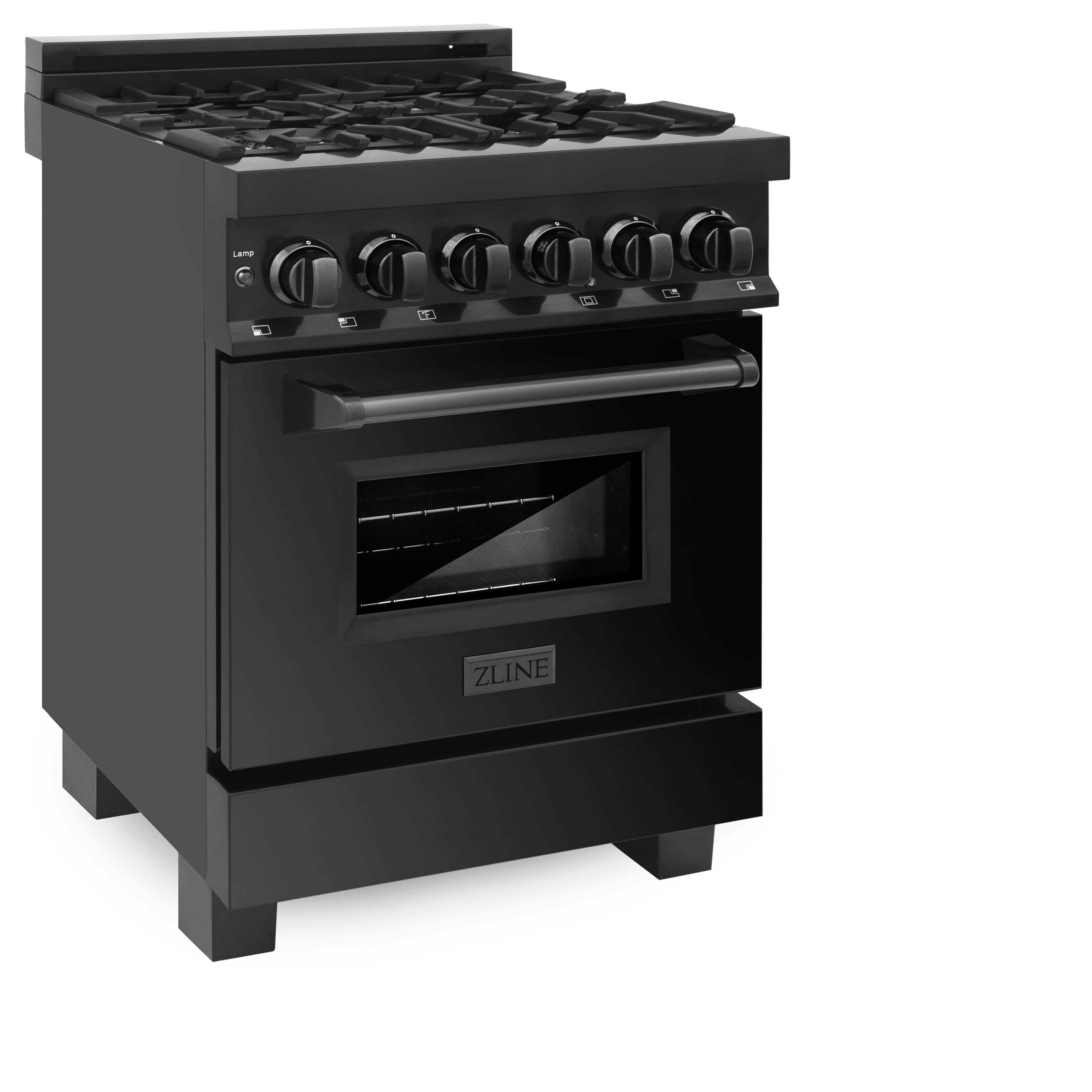 ZLINE 24 in. Professional Dual Fuel Range in Black Stainless Steel (RAB-24)