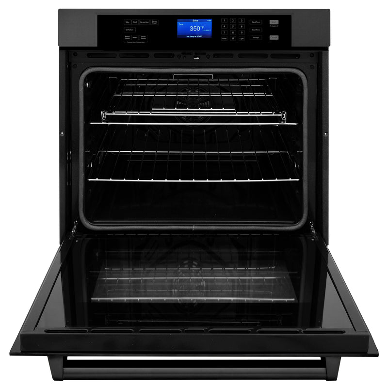 ZLINE 30 in. Professional Electric Single Wall Oven with Self Clean and True Convection in Black Stainless Steel (AWS-30-BS)