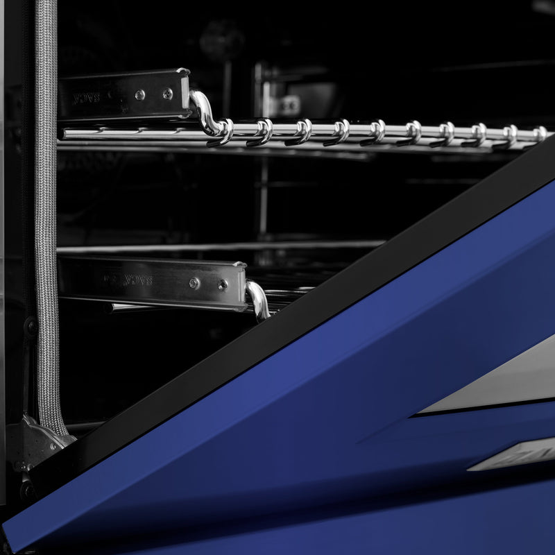 ZLINE 24 in. Professional Dual Fuel Range in Fingerprint Resistant Stainless Steel with Blue Matte Door (RAS-BM-24)