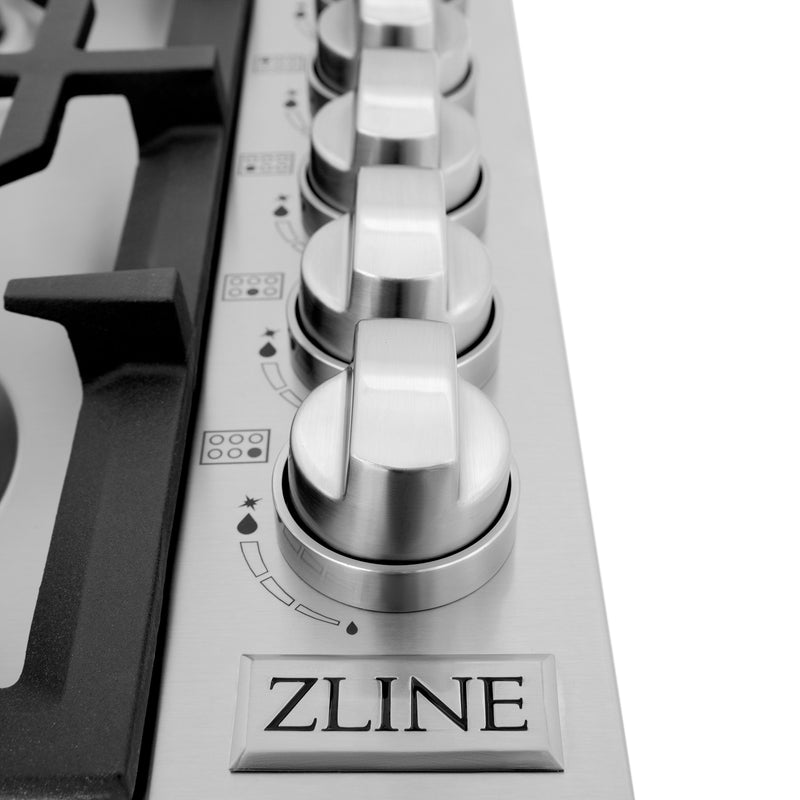 ZLINE 36 in. Dropin Cooktop With 6 Gas Brass Burners (RC-BR-36)