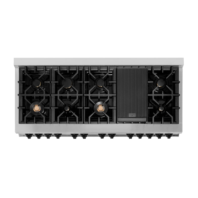 ZLINE Autograph Edition 60 in. 7.4 cu. ft. Dual Fuel Range with Gas Stove and Electric Oven in Stainless Steel with Matte Black Accents (RAZ-60-MB)