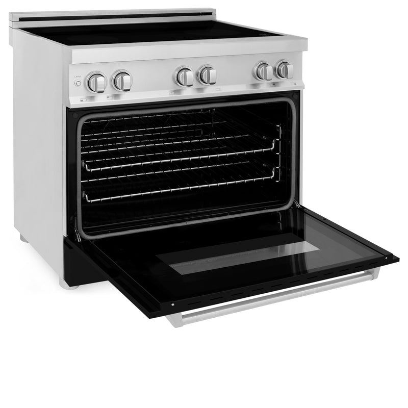 ZLINE 36 in. 4.6 cu. ft. Induction Range with a 4 Element Stove and Electric Oven with Black Matte Door (RAIND-BLM-36)