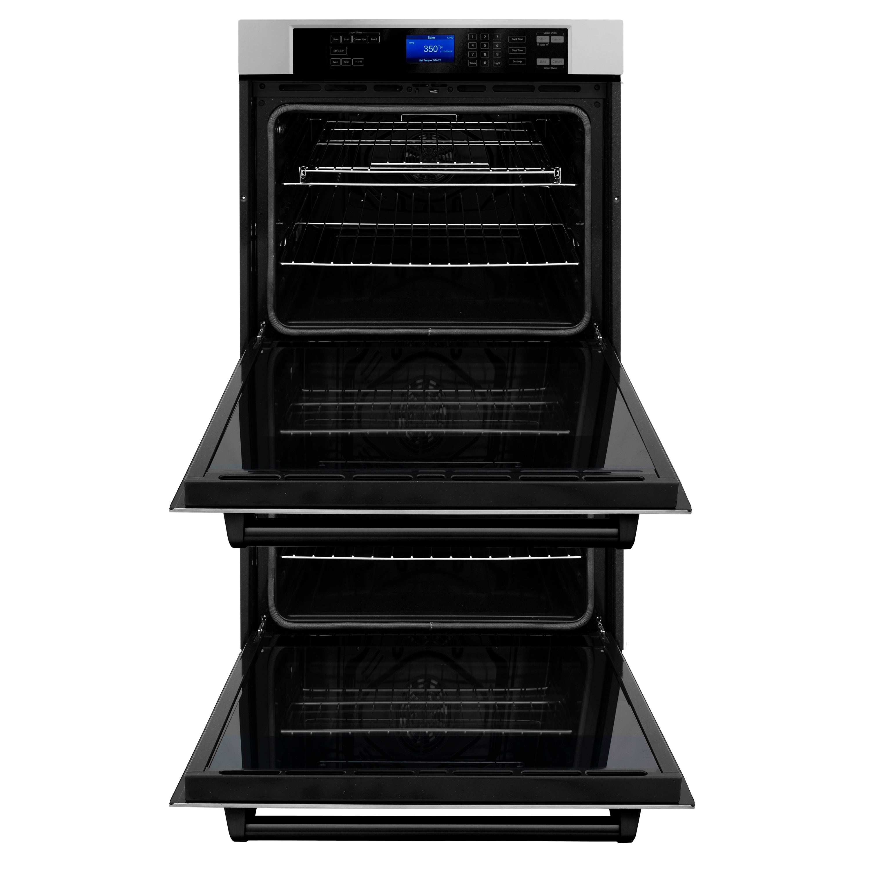 ZLINE 30 in. Autograph Edition Electric Double Wall Oven with Self Clean and True Convection in Stainless Steel and Matte Black Accents (AWDZ-30-MB)