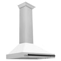 ZLINE 36 in. Autograph Edition in Fingerprint Resistant Stainless Steel Range Hood with White Matte Shell and Accented Handle (KB4SNZ-WM36)