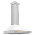 ZLINE 36 in. Autograph Edition Stainless Steel Range Hood with White Matte Shell and Accents (KB4STZ-WM36)