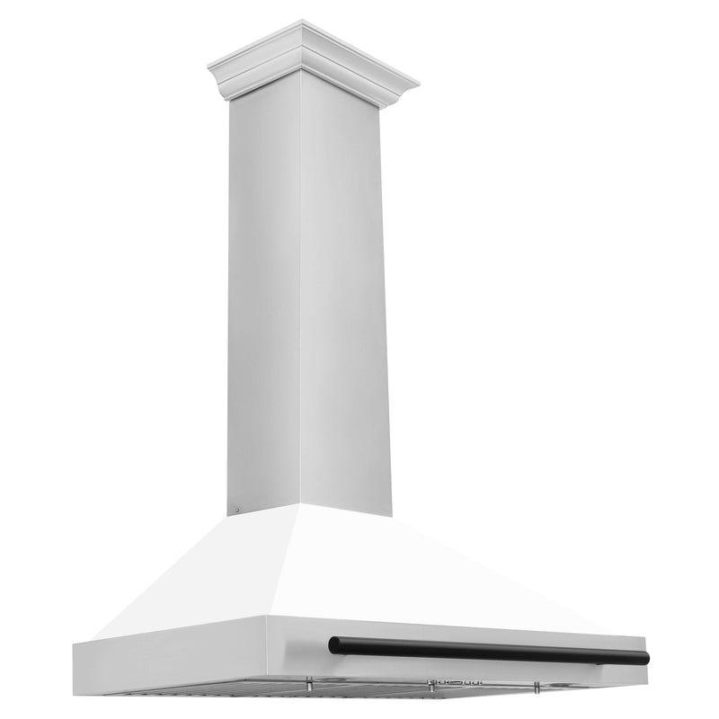 ZLINE 36 in. Autograph Edition Stainless Steel Range Hood with White Matte Shell and Accents (KB4STZ-WM36)