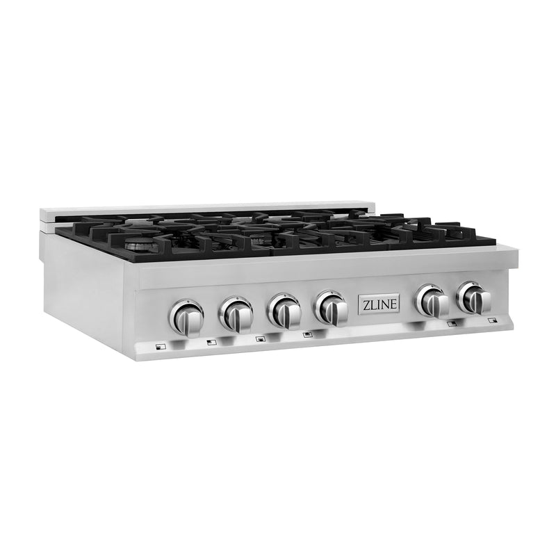 ZLINE 36 in. Stainless Steel Gas Stovetop with 6 Gas Burners (RT36)