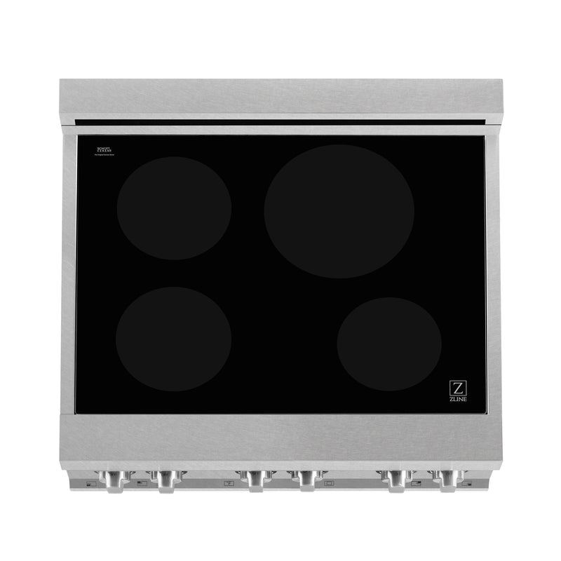 ZLINE 30 IN. 4.0 cu. ft. Induction Range in Fingerprint Resistant Stainless Steel with a 4 Element Stove and Electric Oven (RAINDS-SN-30)
