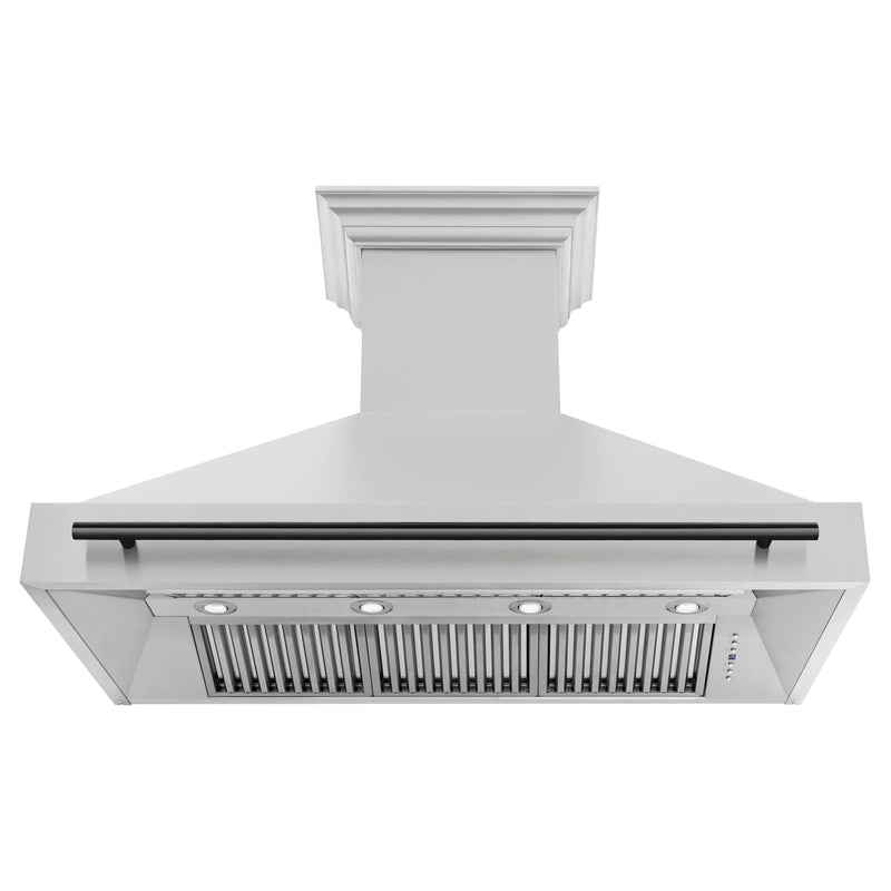 ZLINE 48 in. Autograph Edition Stainless Steel Range Hood with Stainless Steel Shell and Matte Black Handle (8654STZ-48-MB)