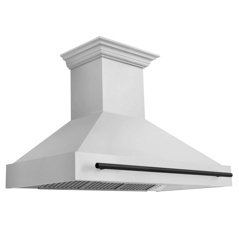ZLINE 48 in. Autograph Edition Stainless Steel Range Hood with Stainless Steel Shell and Matte Black Handle (8654STZ-48-MB)