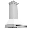 ZLINE 36 in. Autograph Edition Stainless Steel Range Hood with White Matte Shell and Accents (8654STZ-WM36)