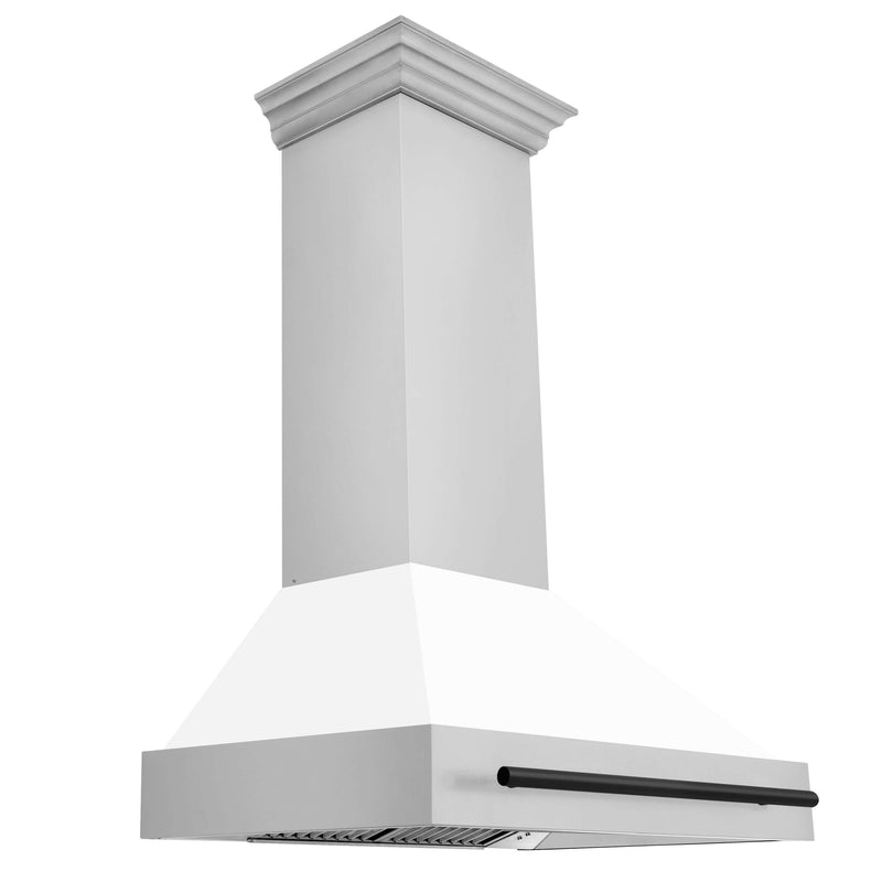 ZLINE 36 in. Autograph Edition Stainless Steel Range Hood with White Matte Shell and Accents (8654STZ-WM36)