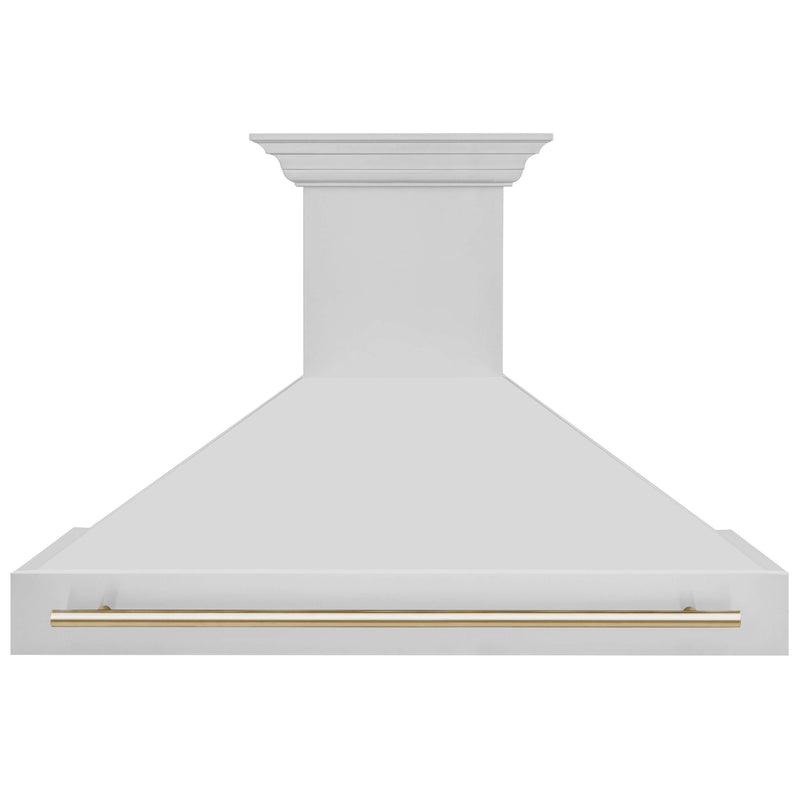 ZLINE 48 in. Autograph Edition Stainless Steel Range Hood with Stainless Steel Shell and Polished Gold Handle (8654STZ-48-G)