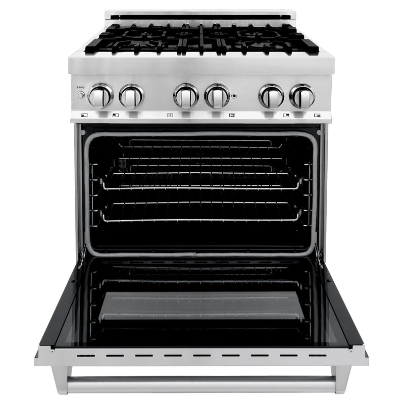 ZLINE 30 in. 4.0 cu. ft. Electric Oven and Gas Cooktop Dual Fuel Range with Griddle in Stainless Steel (RA-GR-30)