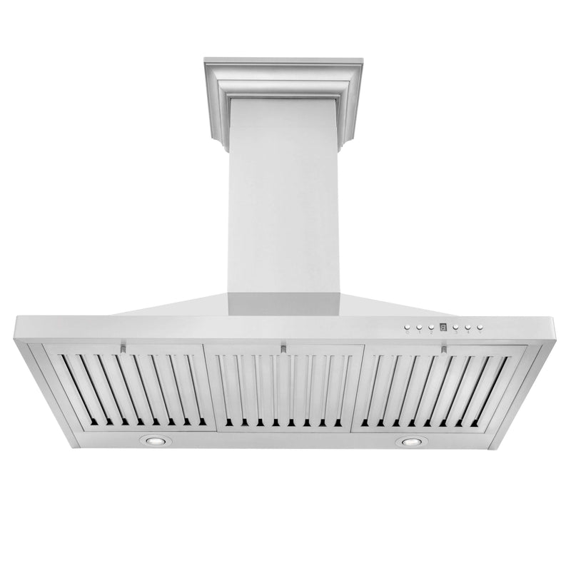 ZLINE Convertible Vent Wall Mount Range Hood in Stainless Steel with Crown Molding (KBCRN)