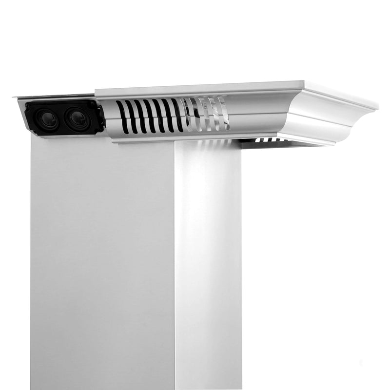 ZLINE 30 in. Wall Mount Range Hood in Stainless Steel with Built-in ZLINE CrownSound Bluetooth Speakers (KF2CRN-BT)