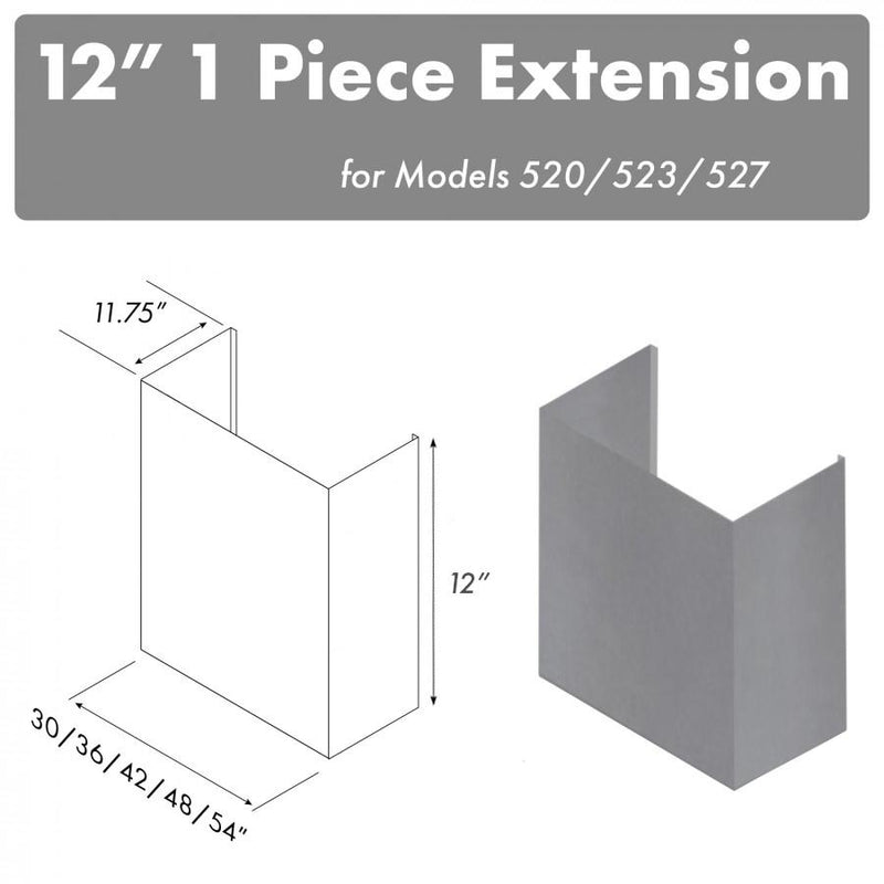 ZLINE 12 in. Chimney for 36 in. Under Cabinet Hoods (520/523/527-36-1FTEXT)