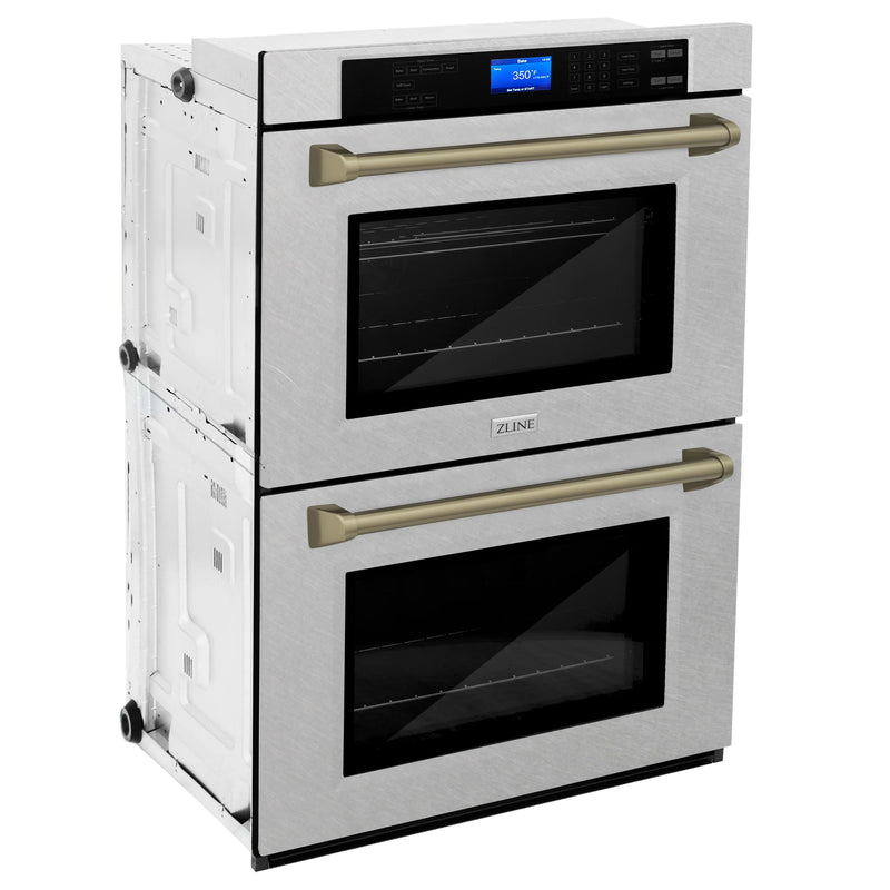 ZLINE 30" Autograph Edition Double Wall Oven with Self Clean and True Convection in DuraSnow® Stainless Steel