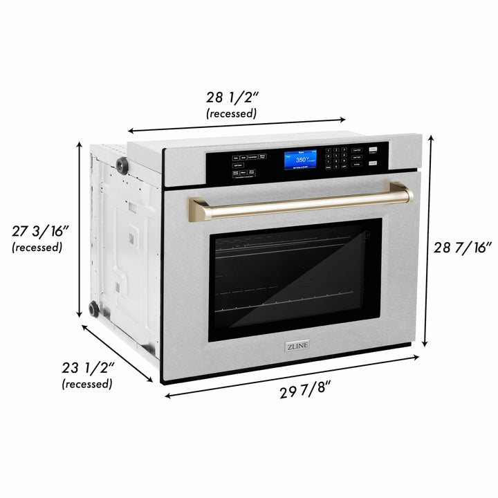 ZLINE 30" Autograph Edition Single Wall Oven with Self Clean and True Convection in Fingerprint Resistant Stainless Steel (AWSSZ-30)