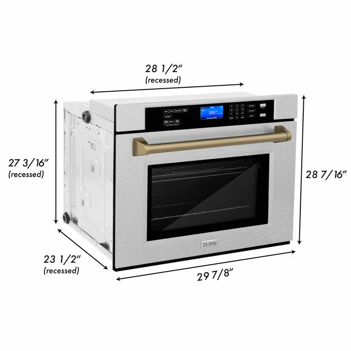 ZLINE 30" Autograph Edition Single Wall Oven with Self Clean and True Convection in Fingerprint Resistant Stainless Steel (AWSSZ-30)