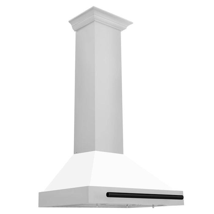 ZLINE 30" Autograph Edition Stainless Steel Range Hood with White Matte Shell - KB4STZ-WM30