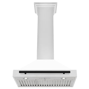 ZLINE 30" Autograph Edition Stainless Steel Range Hood with White Matte Shell