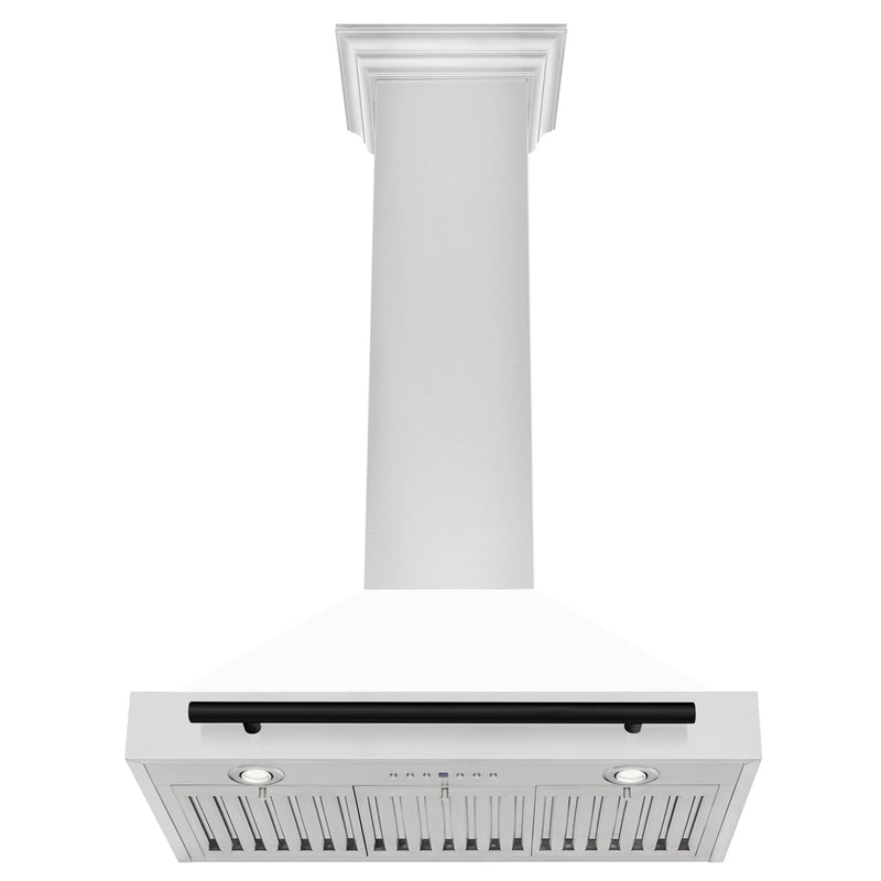 ZLINE 30" Autograph Edition Stainless Steel Range Hood with White Matte Shell (KB4STZ-WM30)