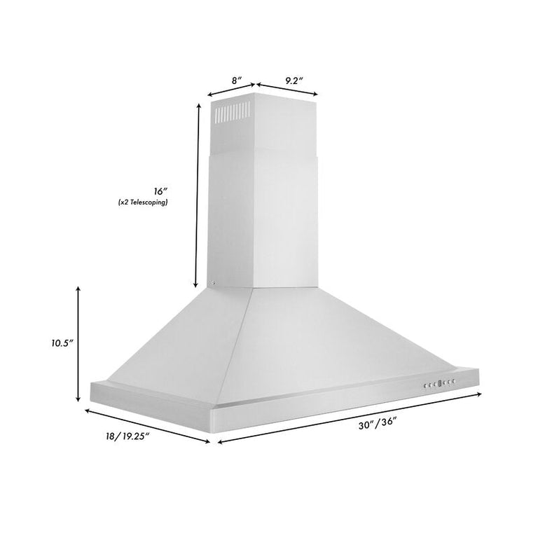 ZLINE Appliance Package - 30 in. Gas Range with White Matte Door & 30 in. Range Hood - 2KP-RGWMRH30