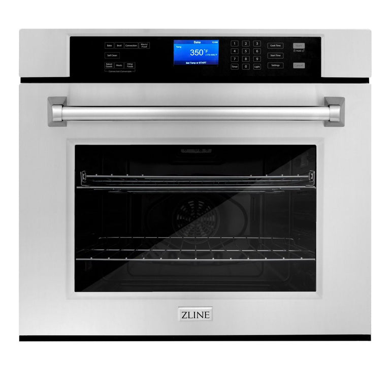 ZLINE Appliance Package - 30 in. Self-Cleaning Wall Oven and 24 in. Microwave Oven - 2KP-MW24-AWS30