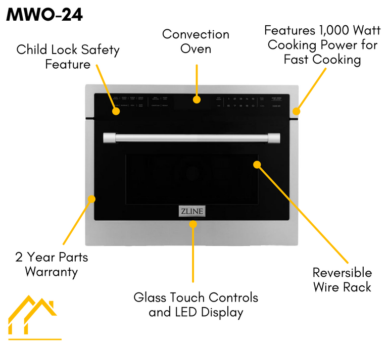 ZLINE Appliance Package - 30 in. Self-Cleaning Wall Oven and 24 in. Microwave Oven - 2KP-MW24-AWS30