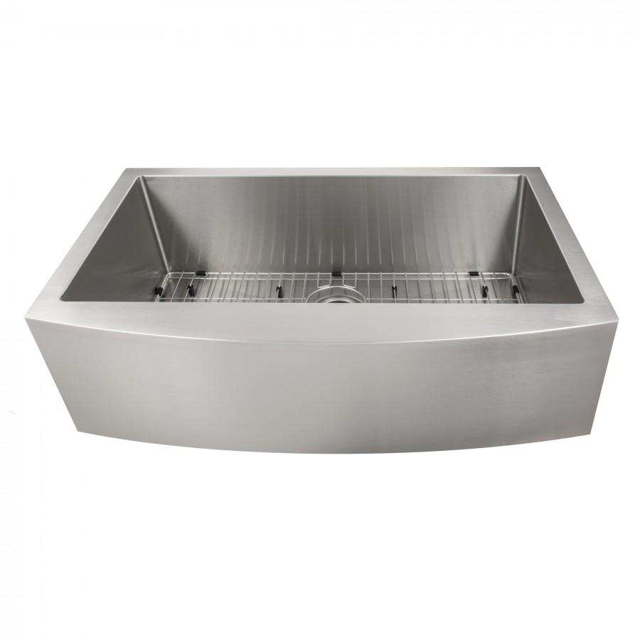 ZLINE 33 in. Vail Farmhouse Apron Mount Single Bowl Kitchen Sink with Bottom Grid (SAS)