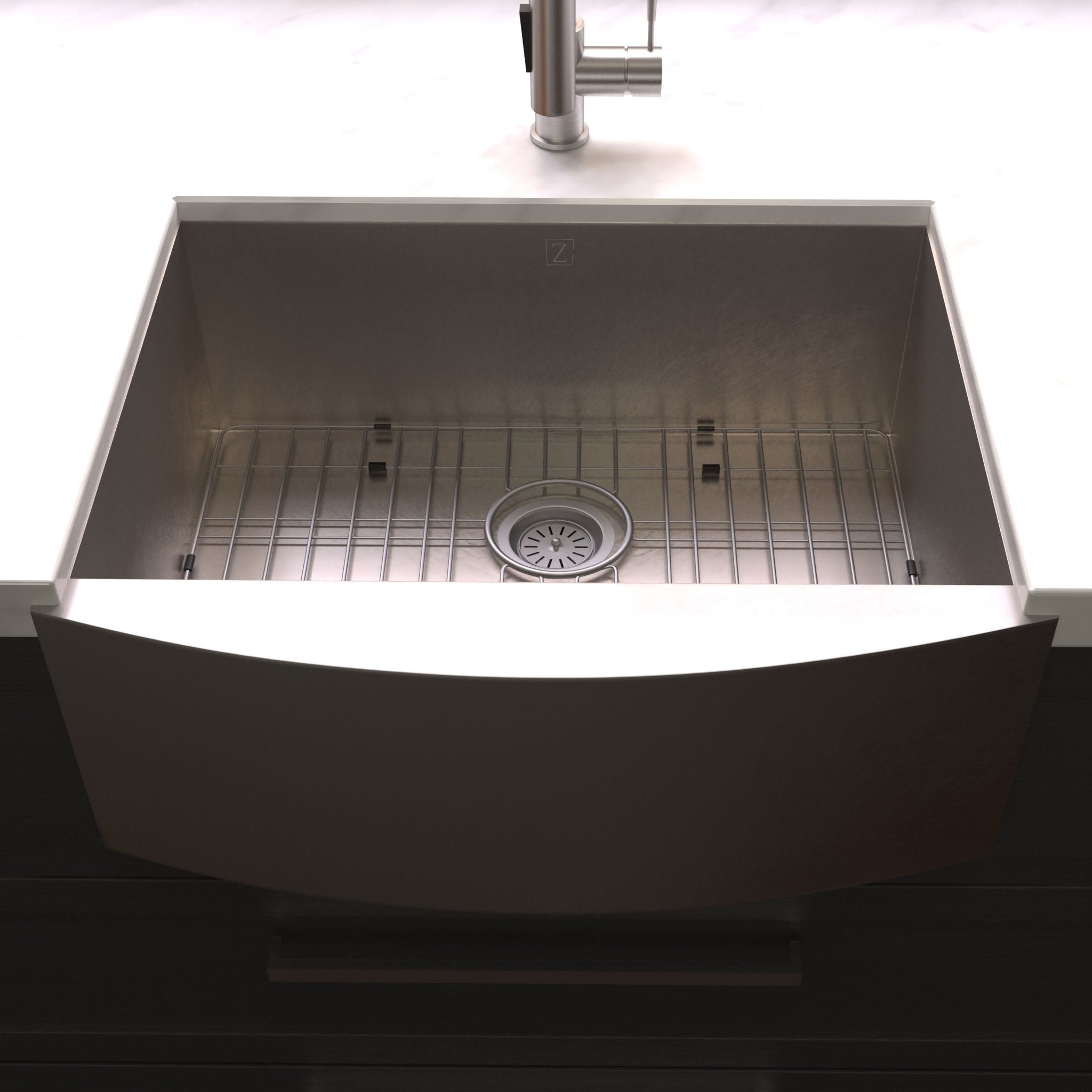 ZLINE 33 in. Vail Farmhouse Apron Mount Single Bowl Kitchen Sink with Bottom Grid (SAS)