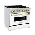ZLINE 36 in. Autograph Edition Gas Range in Stainless Steel with White Matte Door and Accents (RGZ-WM-36)