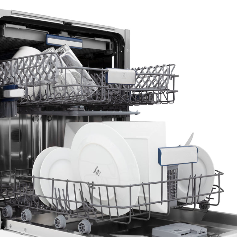 ZLINE Appliance Package - 36 in. DuraSnow® Stainless Steel Gas Range, Ducted Range Hood and Dishwasher - 3KP-RGSRH36-DWV
