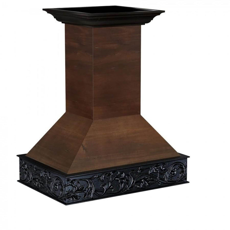 ZLINE 36 in. Wooden Island Mount Range Hood in Antigua and Walnut (9373AR-36)