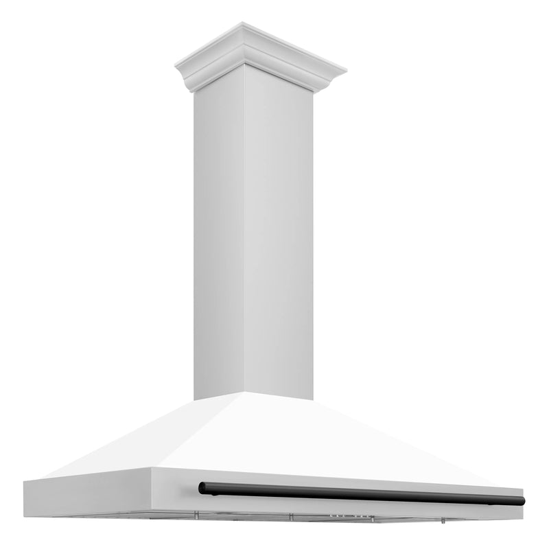 ZLINE 48" Autograph Edition Stainless Steel Range Hood with White Matte Shell 