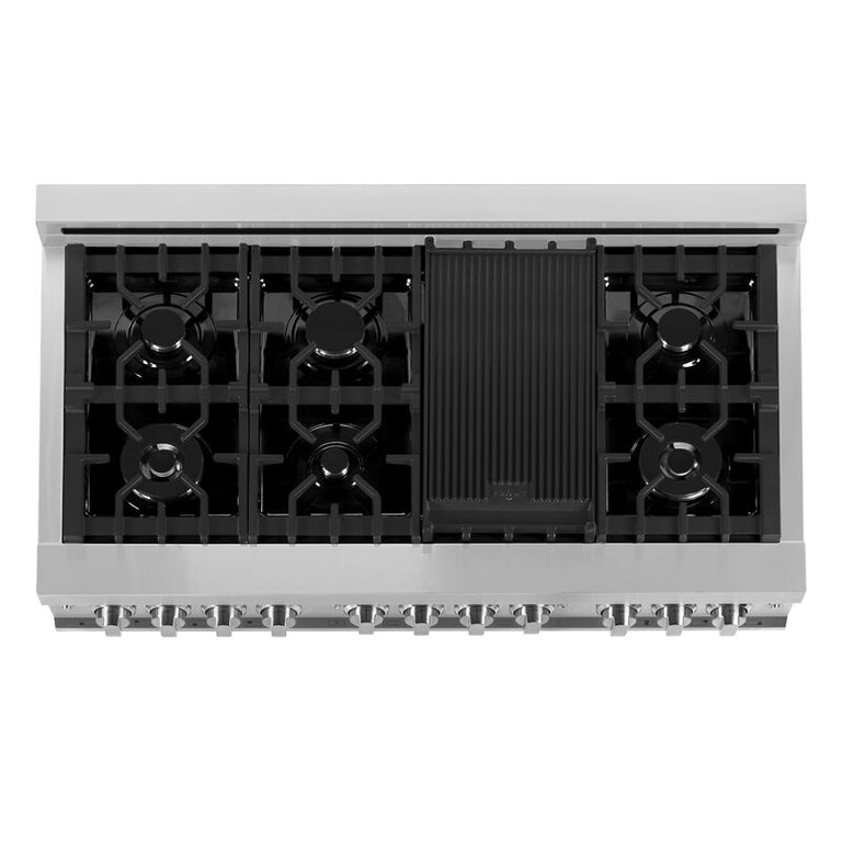 ZLINE Appliance Package - 48" Dual Fuel Range, Range Hood, Microwave Drawer, Dishwasher - 4KP-RARH48-MWDW