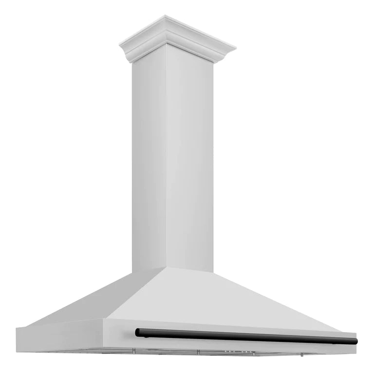 ZLINE 48 Inch Autograph Edition Stainless Steel Range Hood with Matte Black Handle, 8654STZ-48-MB