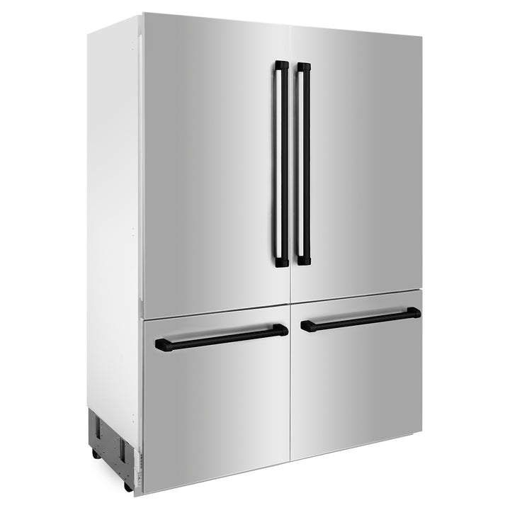 ZLINE 60" Autograph Edition 32.2 cu. ft. Built-in 4-Door French Door Refrigerator with Internal Water and Ice Dispenser in Stainless Steel with Accents (RBIVZ-304-60)